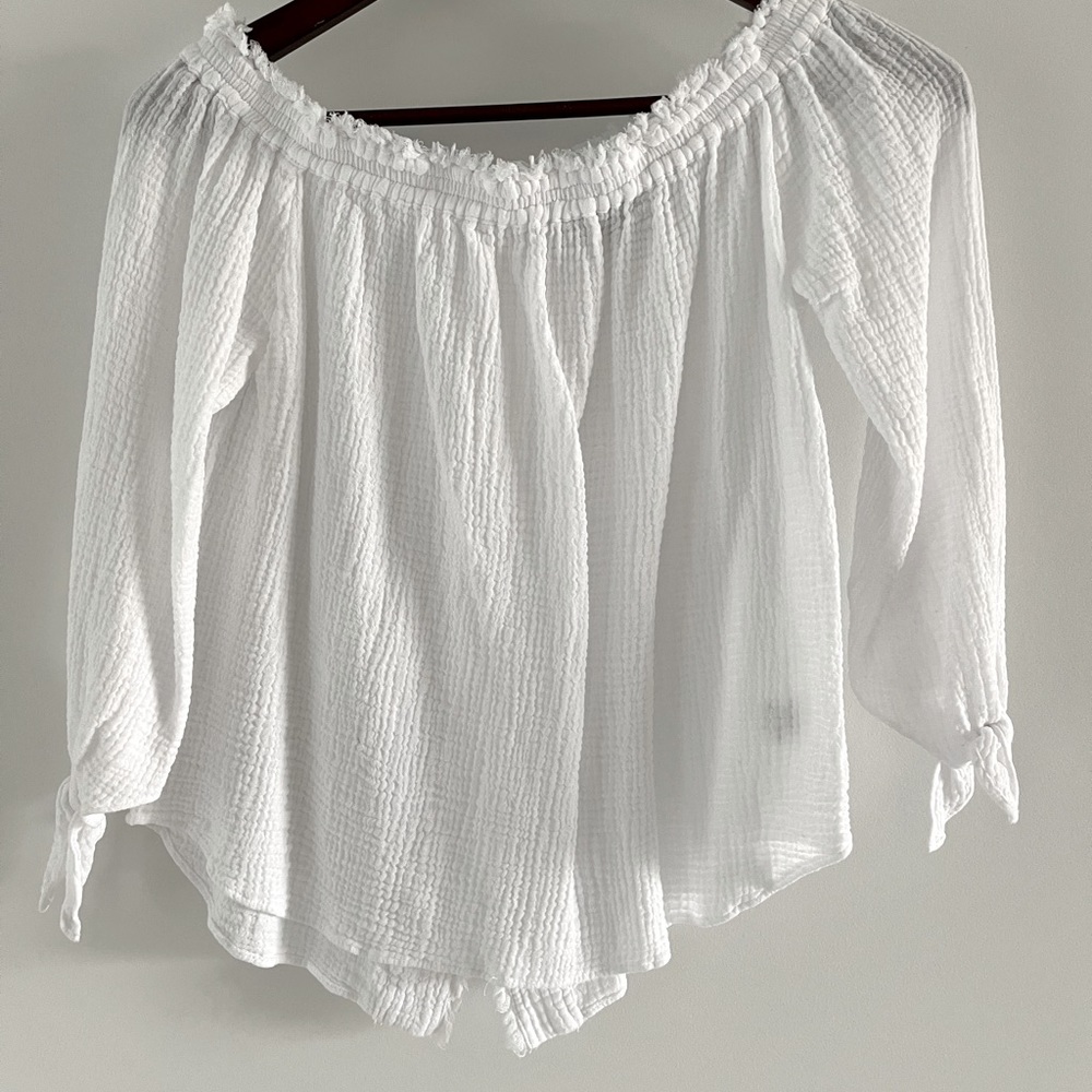 Generation Love off the shoulder button down back